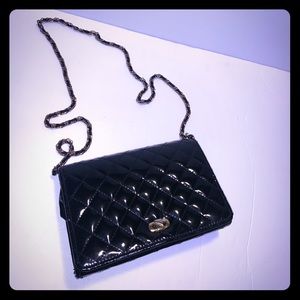Vintage Walborg Black Woven Purse w Gold Straps
